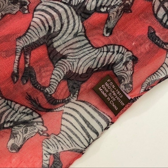 Pink Zebra Print Lightweight Long Scarf - Picture 7 of 7